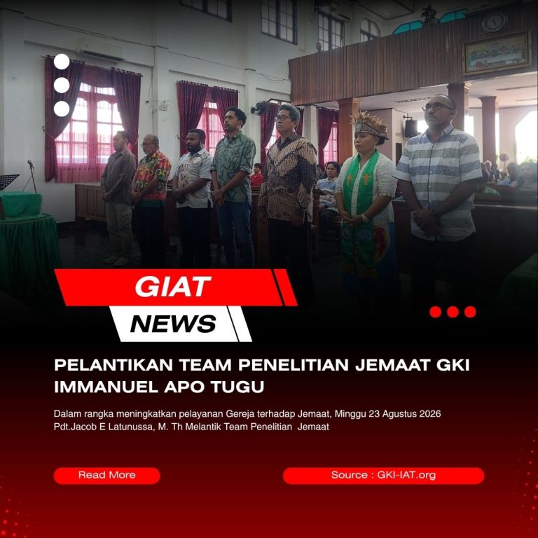 Tim Penelitian Jemaat GKI Immanuel Apo Tugu Resmi Dilantik, Perkuat Pelayanan Berbasis Data